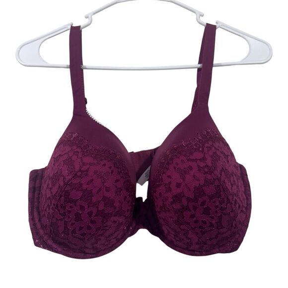 Victoria's Secret 38DDD Burgundy Lace Perfect Coverage Bra - Picture 1 of 4
